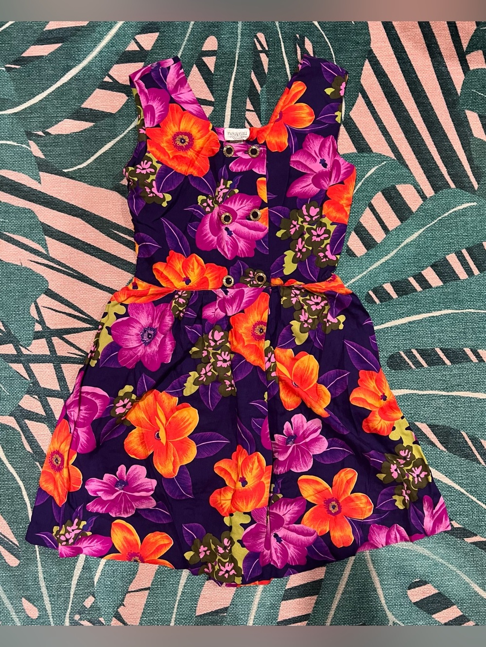 Vintage Grand Nouveau Pocketed Romper Floral Print Skort
